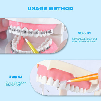 40 Stück Interdentalbürsten Zahnbürstchen Zahnseide Stick, 4 Farben