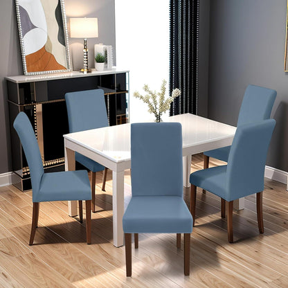 Stuhlhussen 6er Set Stretch – Graublau für Küche & Co.