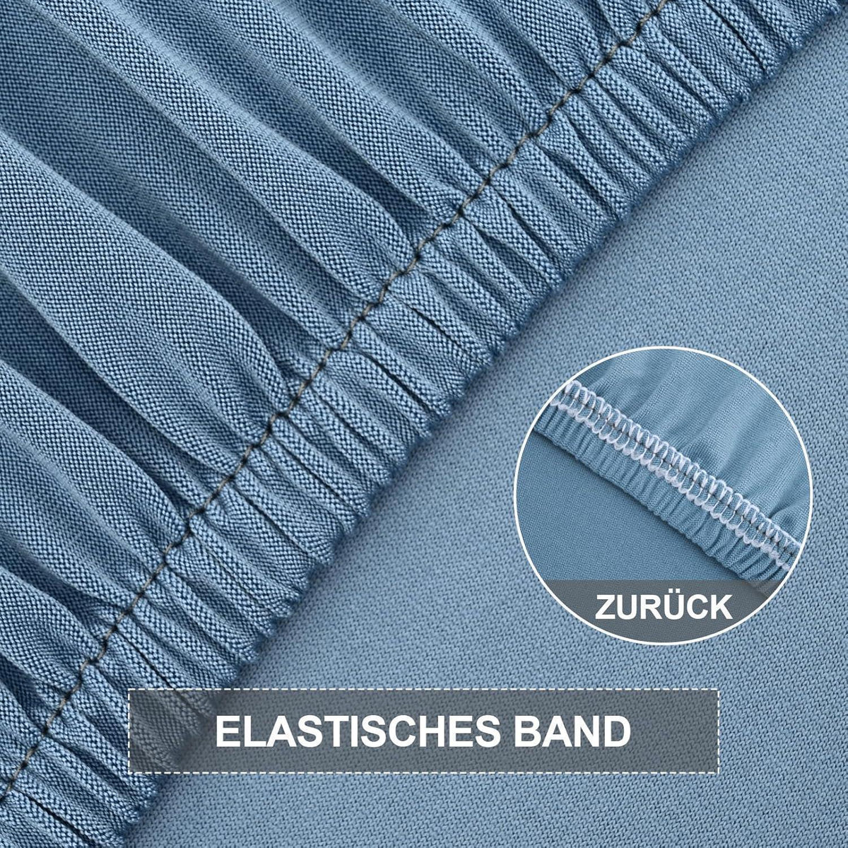 Stuhlhussen 6er Set Stretch – Graublau für Küche & Co.