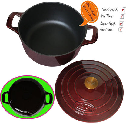 Gusseisen Bräter 28cm – Cranberry Rot, 6.5L