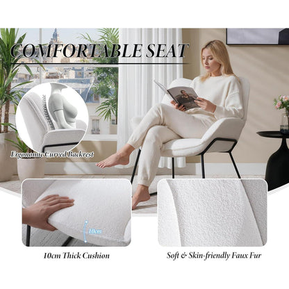 Kunstfell Loungesessel Weiß – Modern & Bequem für Wohnzimmer