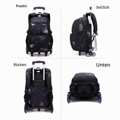 Schulrucksack Jungen Trolley Set mit Lunch Tasche & Federmäppchen Blauer Sternenhimmel