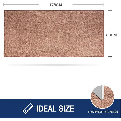 Schmutzfangmatte Lang 80x178 cm – Rutschfest & Waschbar Braun
