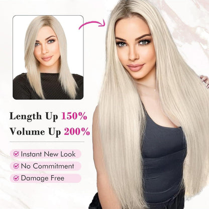 Clip-in Haarverlängerung Hellblond 61cm – 11-teiliges Set