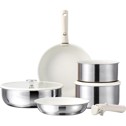 CAROTE 9-teiliges Edelstahl Töpfe Pfannen Set, Induktion