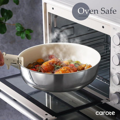 CAROTE 9-teiliges Edelstahl Töpfe Pfannen Set, Induktion
