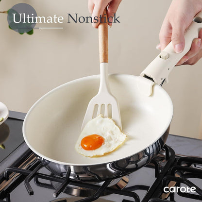 CAROTE 9-teiliges Edelstahl Töpfe Pfannen Set, Induktion