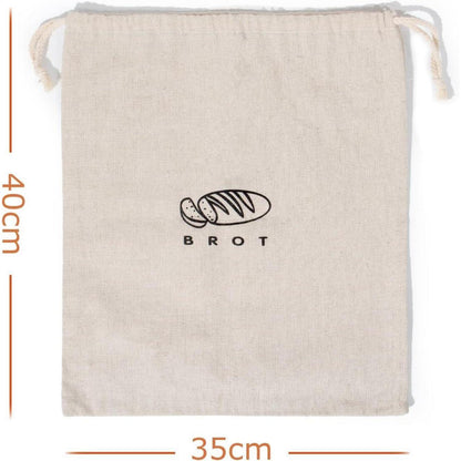 Leinen Brotbeutel 3er Set – Frischhaltender Brotkasten