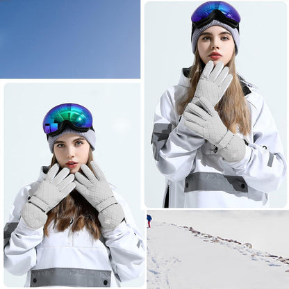 Lila Violett Damen Skihandschuhe Touchscreen Wasserdicht