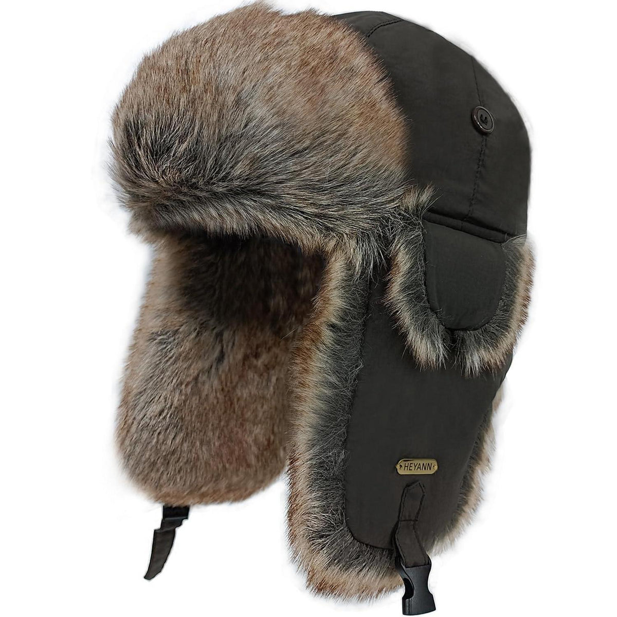 Trapper-Mütze mit Kunstpelz für Herren und Damen, Braun