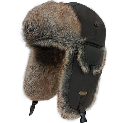 Trapper-Mütze mit Kunstpelz für Herren und Damen, Braun
