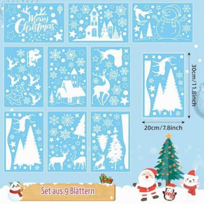 Fensterbilder Weihnachten Weiß – 148 Stück für Winterdeko