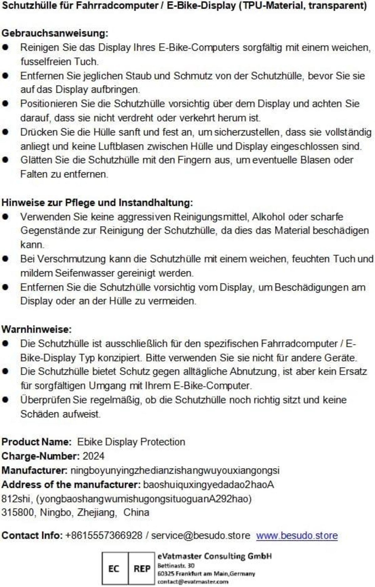 Besudo Schutzhülle für Bosch Kiox 300 & LED Remote - Kratzschutz BHU3600 BRC3600