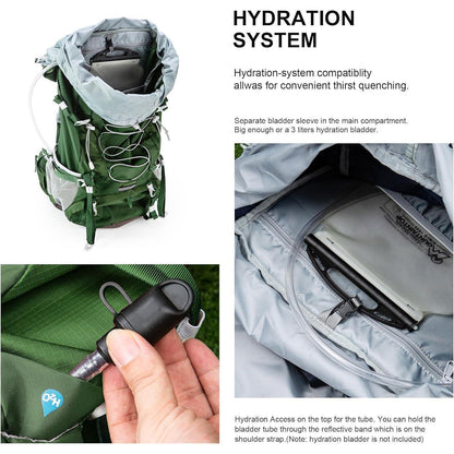 75L Trekkingrucksack mit Regenschutz für Damen und Herren