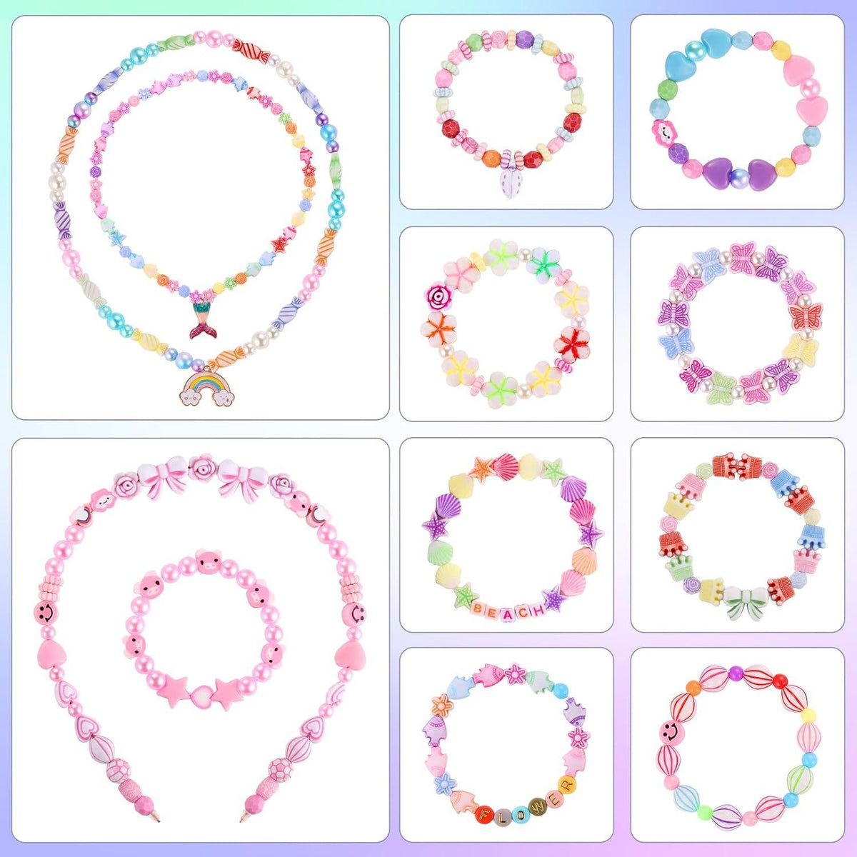 Funtopia Mädchen Perlen Set 32 Farben Armband Bastelset 6-13 Jahre