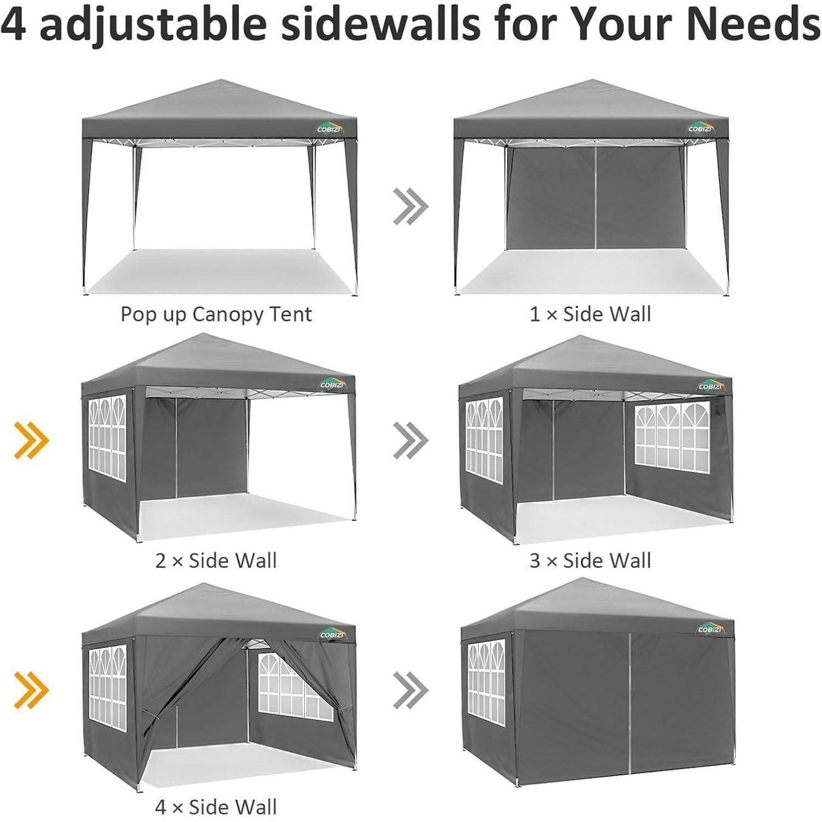 3x3m Faltpavillon wasserdicht mit Seitenwänden & Zubehör
