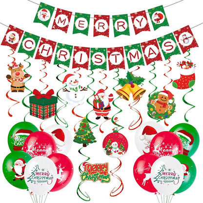 Weihnachten Girlande Luftballons Banner Bunting Hängend Luftschlangen