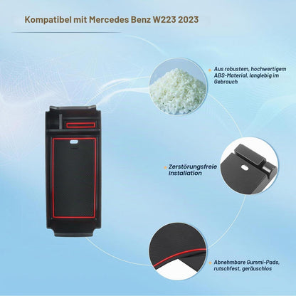 Mittelkonsolen Organizer für Mercedes A, B, GLA, CLA, GLB, EQA, EQB Rot