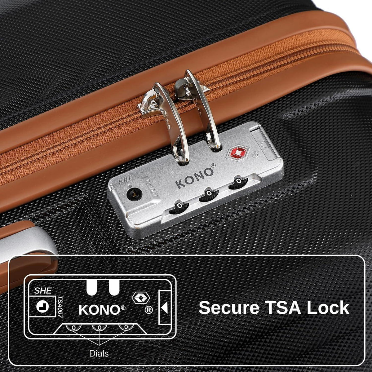 4-teiliges Reisekoffer Set mit TSA-Schloss, 55cm Handgepäck