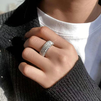 Edelstahl Ring Herren Zirkon Silber 8mm Ehering
