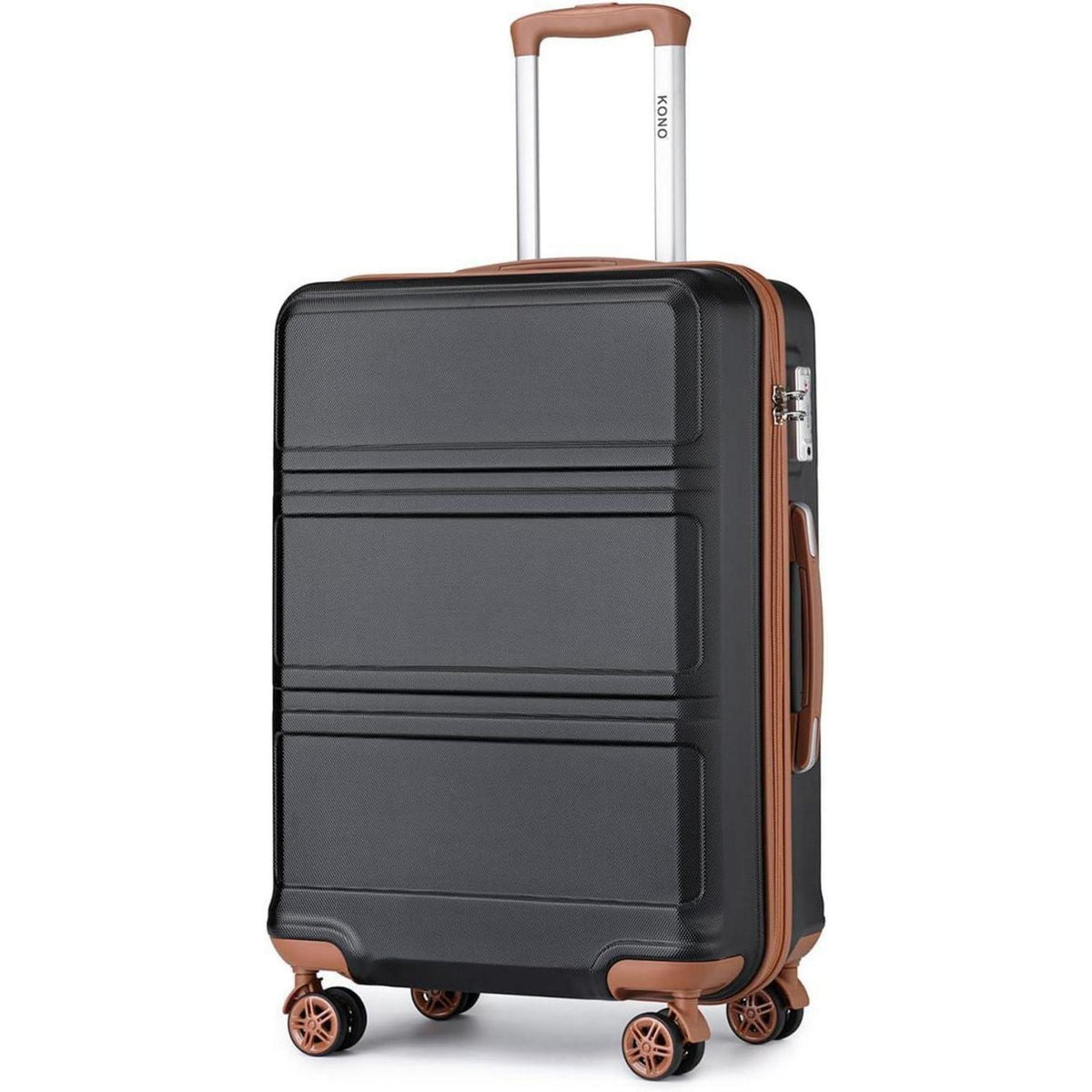 XL Hartschalenkoffer 75cm Schwarz/Braun mit TSA Schloss