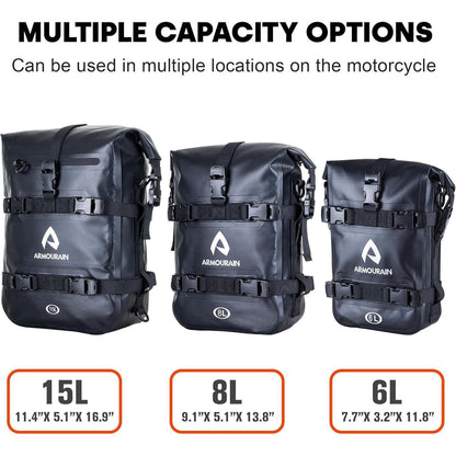 Wasserdichte Motorrad Hecktasche 15L – PVC Schwarz