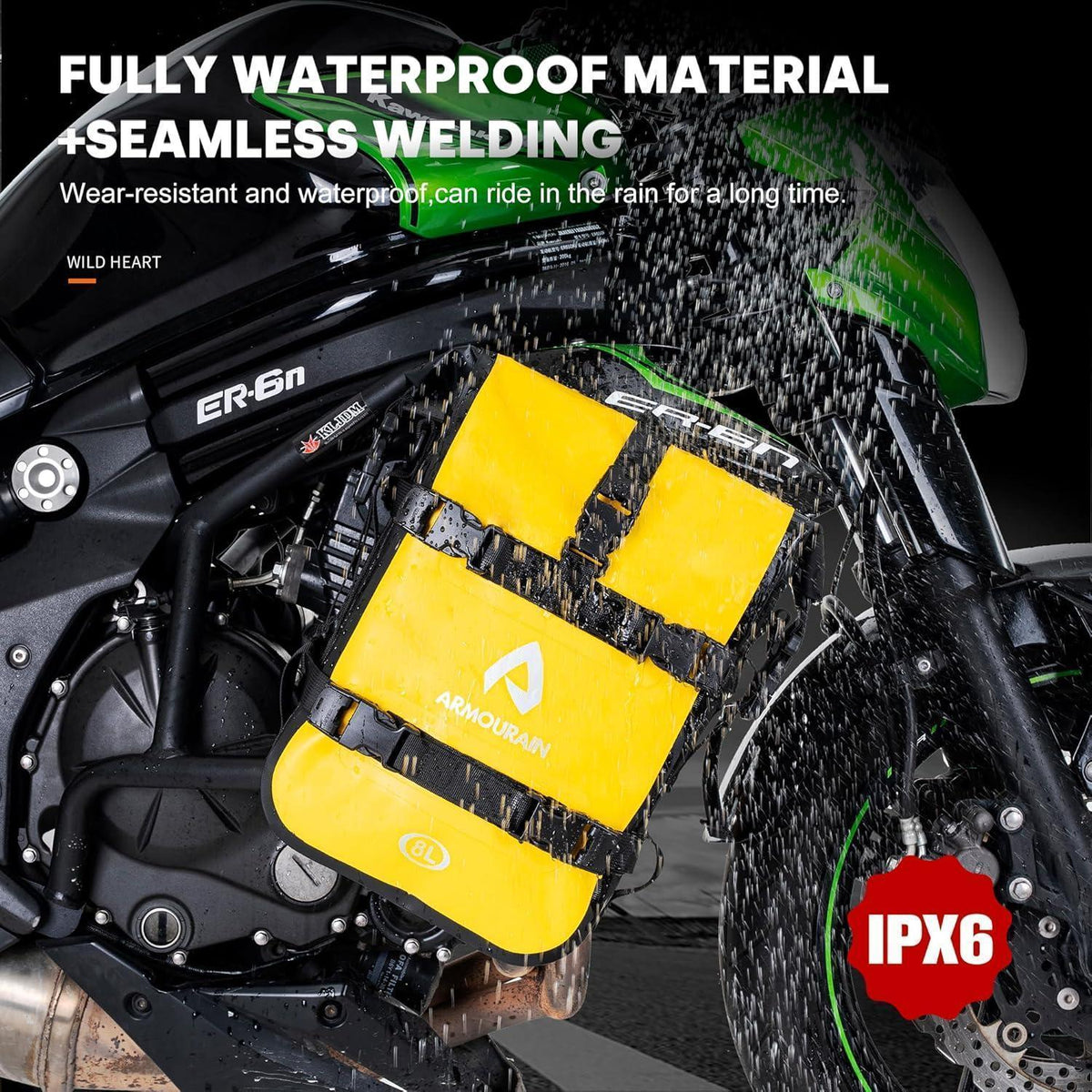Motorrad Seitentasche 8L Wasserdicht PVC Gelb