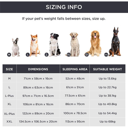 Orthopädisches Hundebett XXL, 134x106cm, Tannengrün