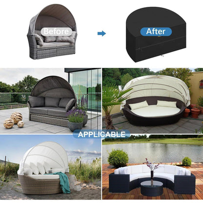 Halbrund Sonneninsel Abdeckung Wasserdicht 420D Oxford 205x110x80cm