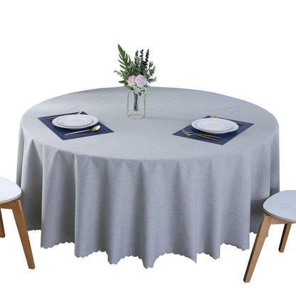 Runde Baumwoll-Leinen Tischdecke wasserabweisend, Ø 240 cm, Hellgrau