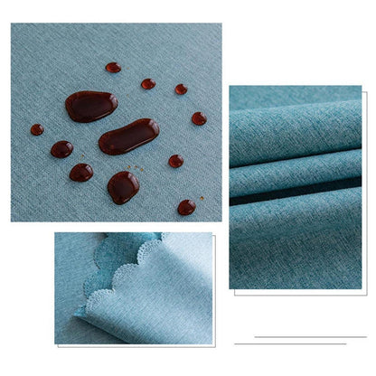 Runde Baumwoll-Leinen Tischdecke wasserabweisend, Ø 280 cm, Hellgrau