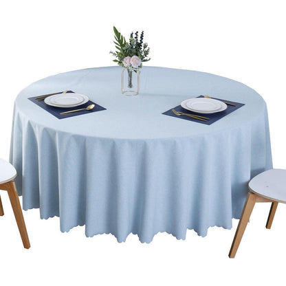 Runde Baumwoll-Leinen Tischdecke wasserabweisend, hellblau 220 cm