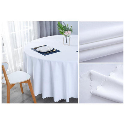 Runde Baumwoll-Leinen Tischdecke wasserabweisend 240 cm