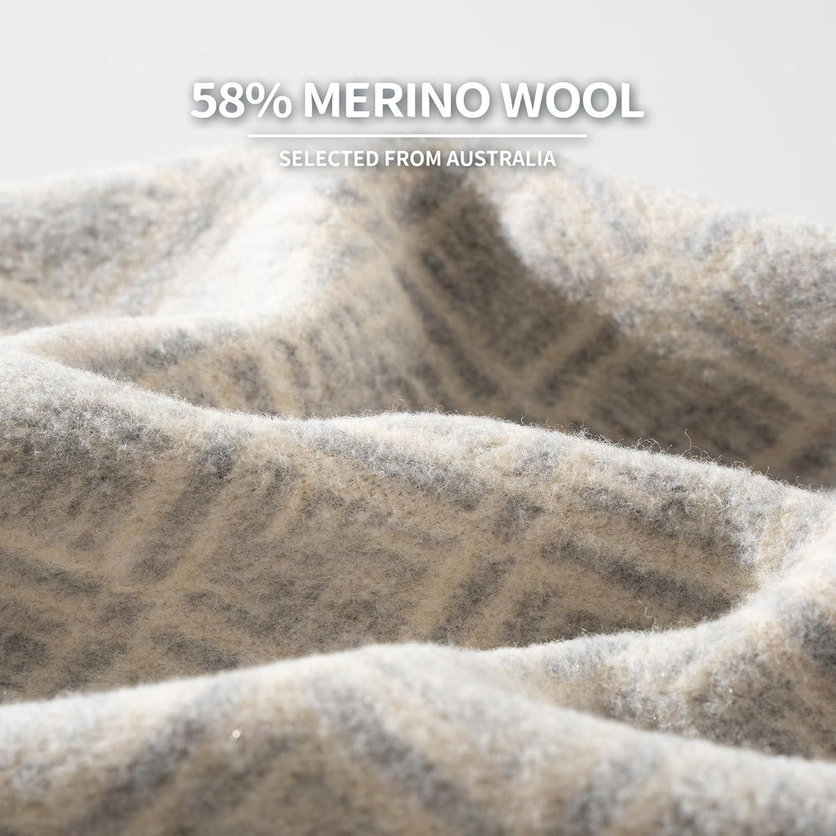 Merinowollendecke kariert grau – Kuscheldecke für Bett, Couch & Outdoor