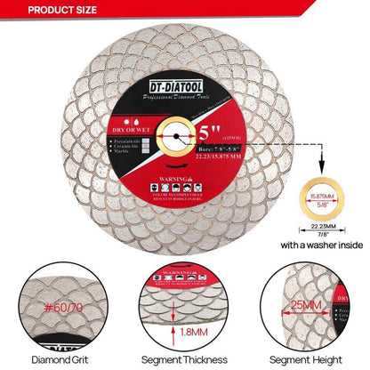 Diamant-Trennscheibe 125mm für Fliesen & Marmor, beidseitig schleifend