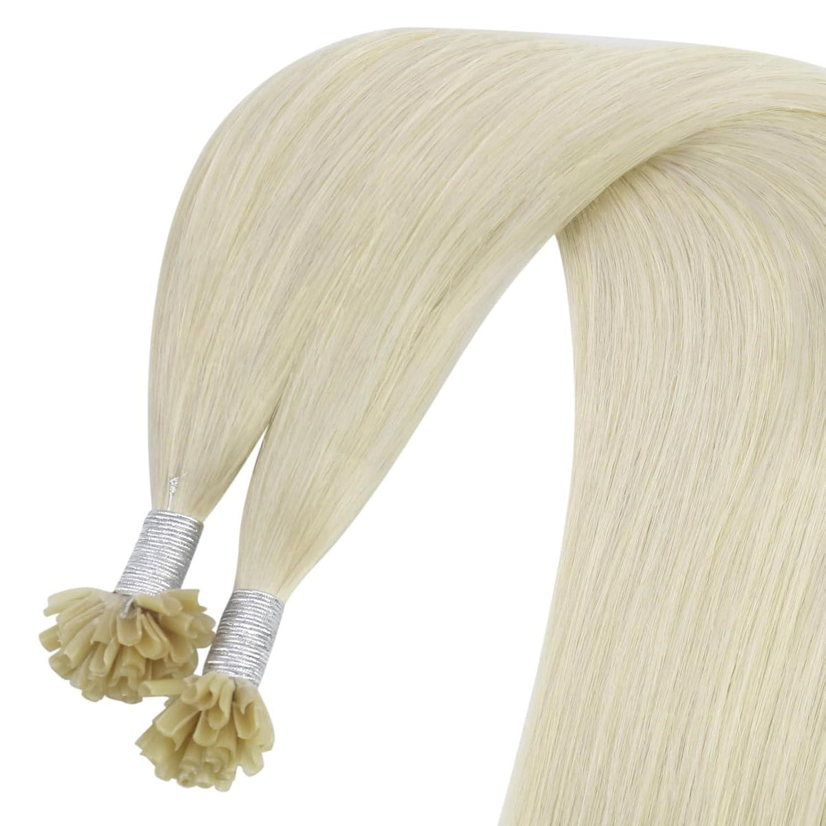 Echthaar Bondings Platinblond 45cm - 50g