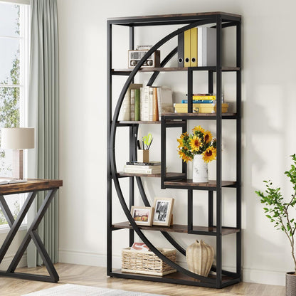 Industrielles Bücherregal 180cm - 5-stöckig, Vintage Braun