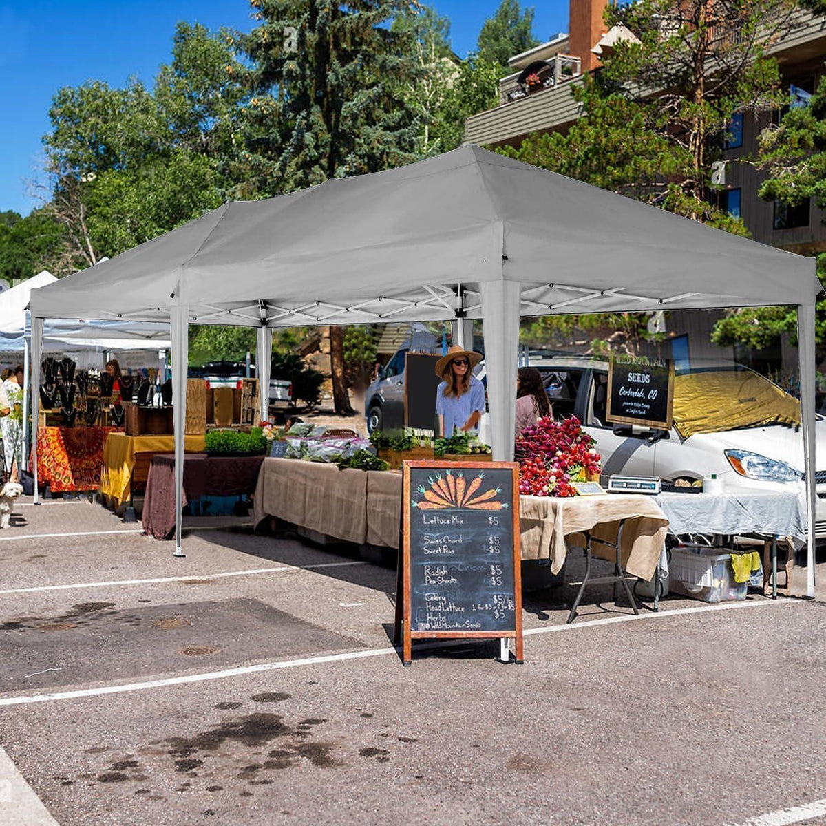 Faltpavillon 3x6m wasserdicht mit 6 Seitenwänden & UV-Schutz