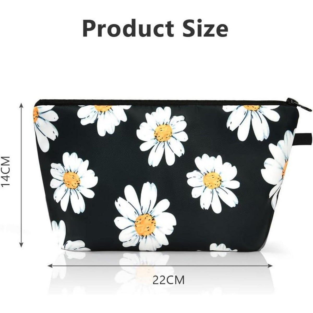 Kosmetiktasche Segeltuch Mandala-Druck Weißes Gänseblümchen