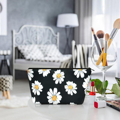 Kosmetiktasche Segeltuch Mandala-Druck Weißes Gänseblümchen