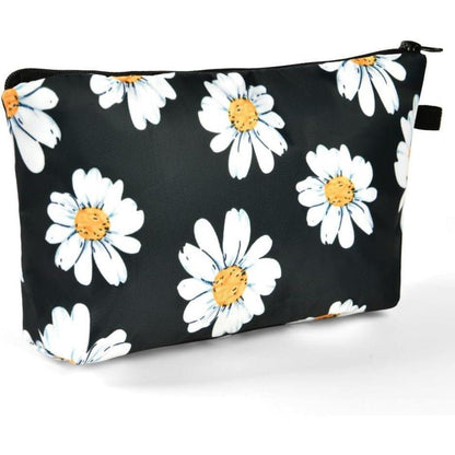 Kosmetiktasche Segeltuch Mandala-Druck Weißes Gänseblümchen