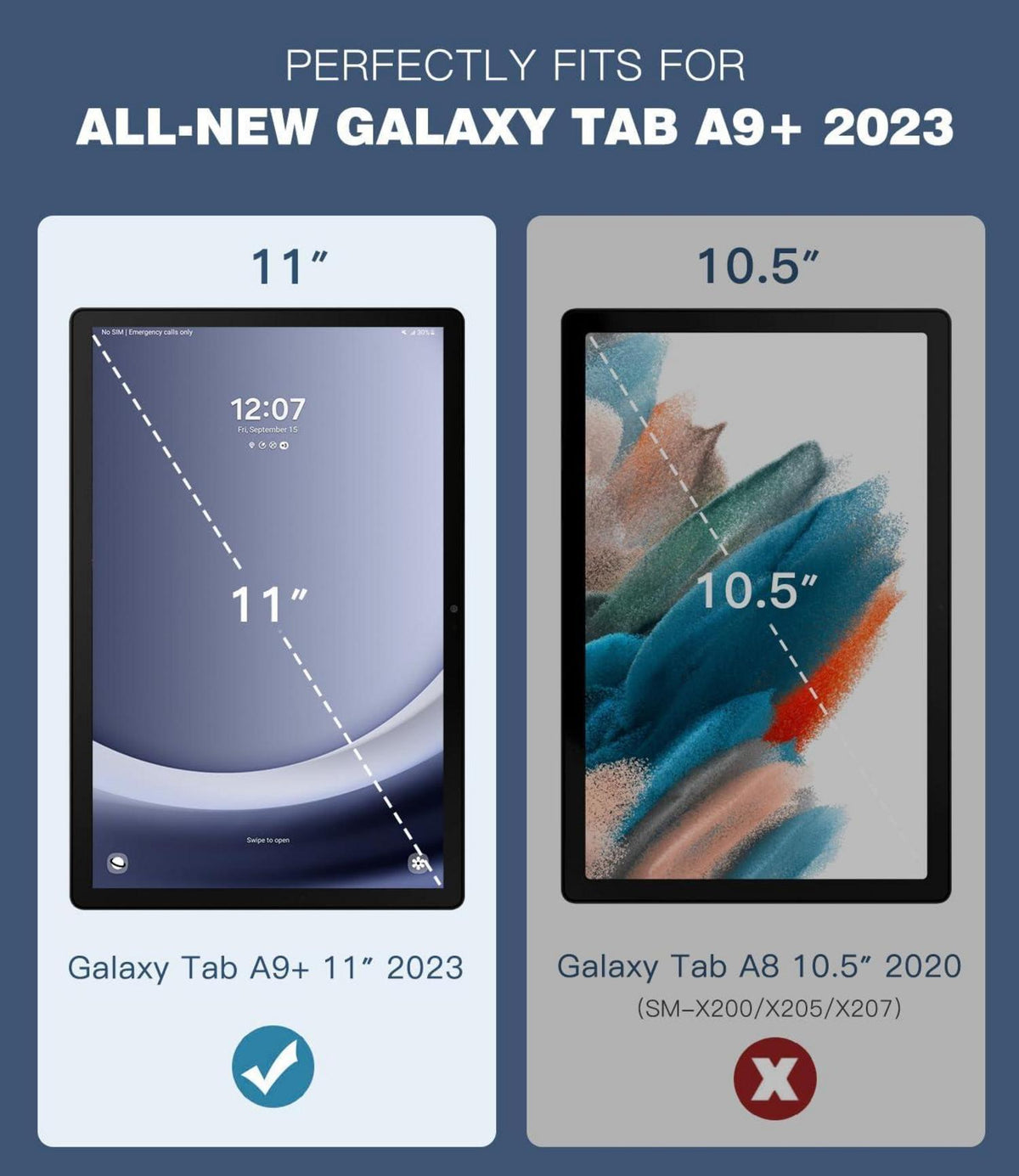Samsung Galaxy Tab A9+ Hülle 11 Zoll 2023 Schutzhülle mit