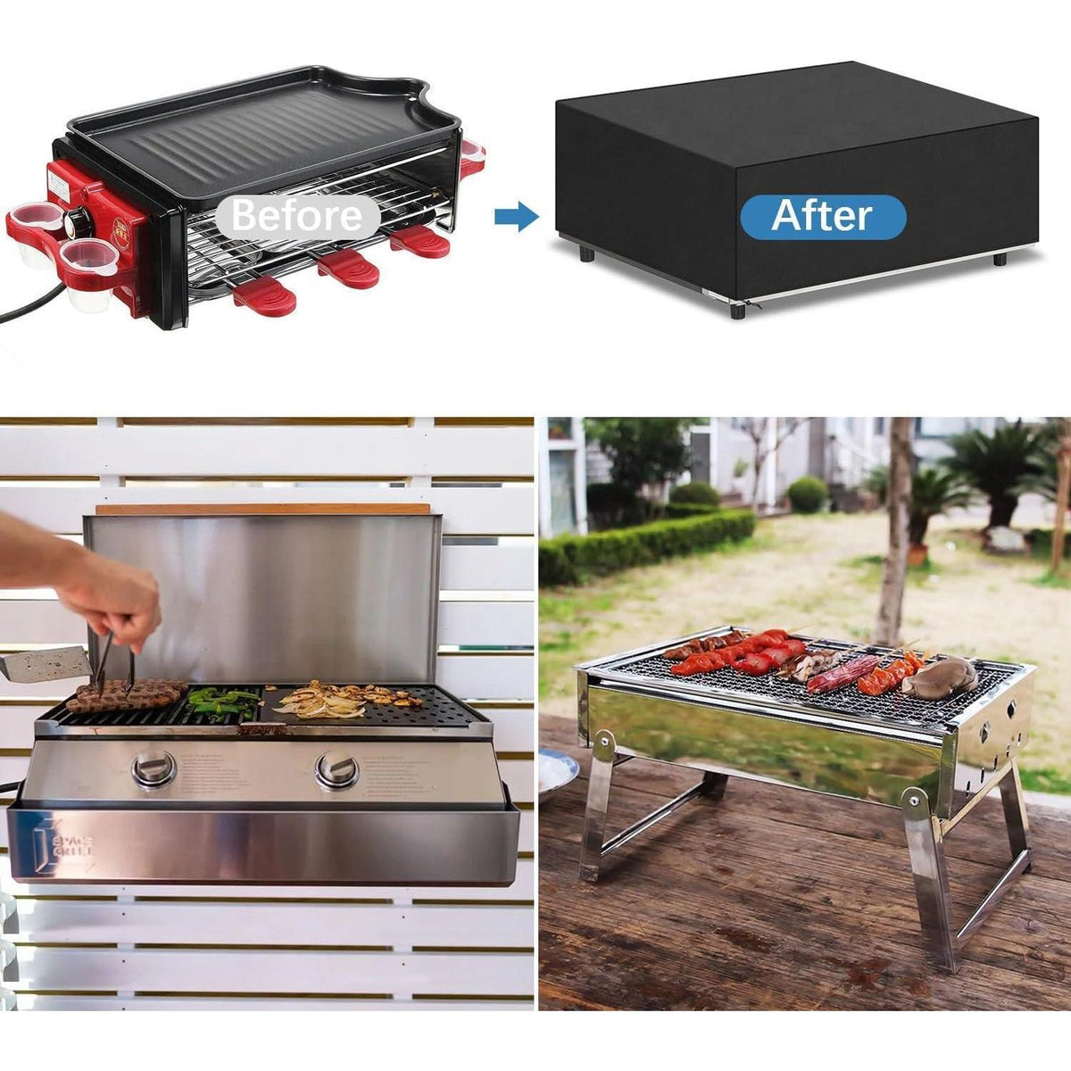 Grillabdeckung Wasserdicht für Tischgrill 80x60x25cm