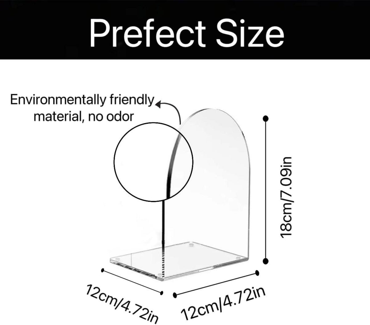 Transparente Acryl-Buchstützen für Regale, 2er Set mit
