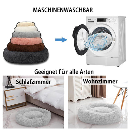 Rundes Hundebett Ø140cm – Orthopädisches Haustierbett Schwarz