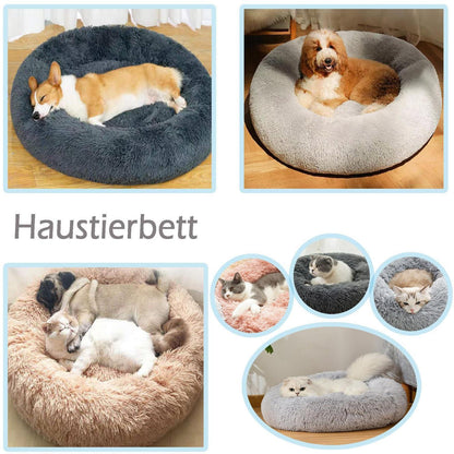Rundes Hundebett Ø140cm – Orthopädisches Haustierbett Schwarz