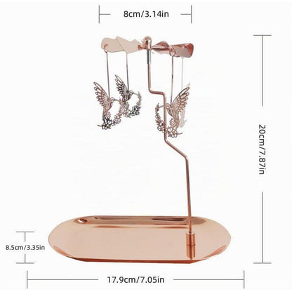 Rotierender Kerzenhalter mit Tablett Roségold Kolibri