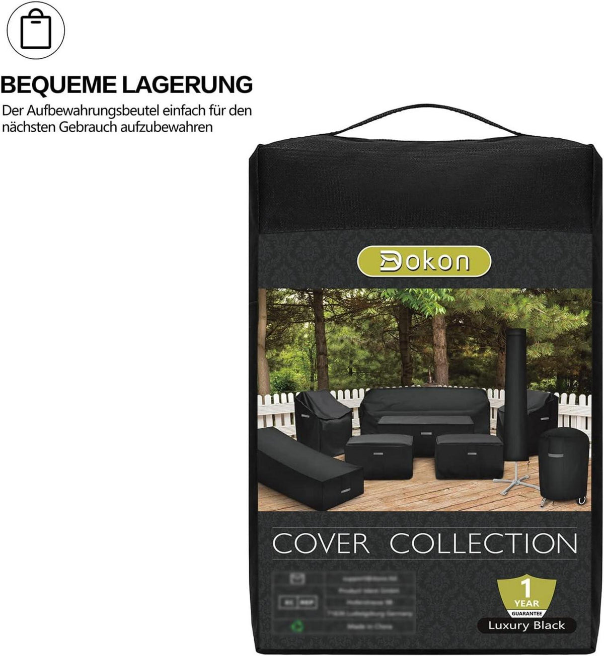 Gartenmöbel Abdeckung Wasserdicht 600D Oxford Rund 102x71cm
