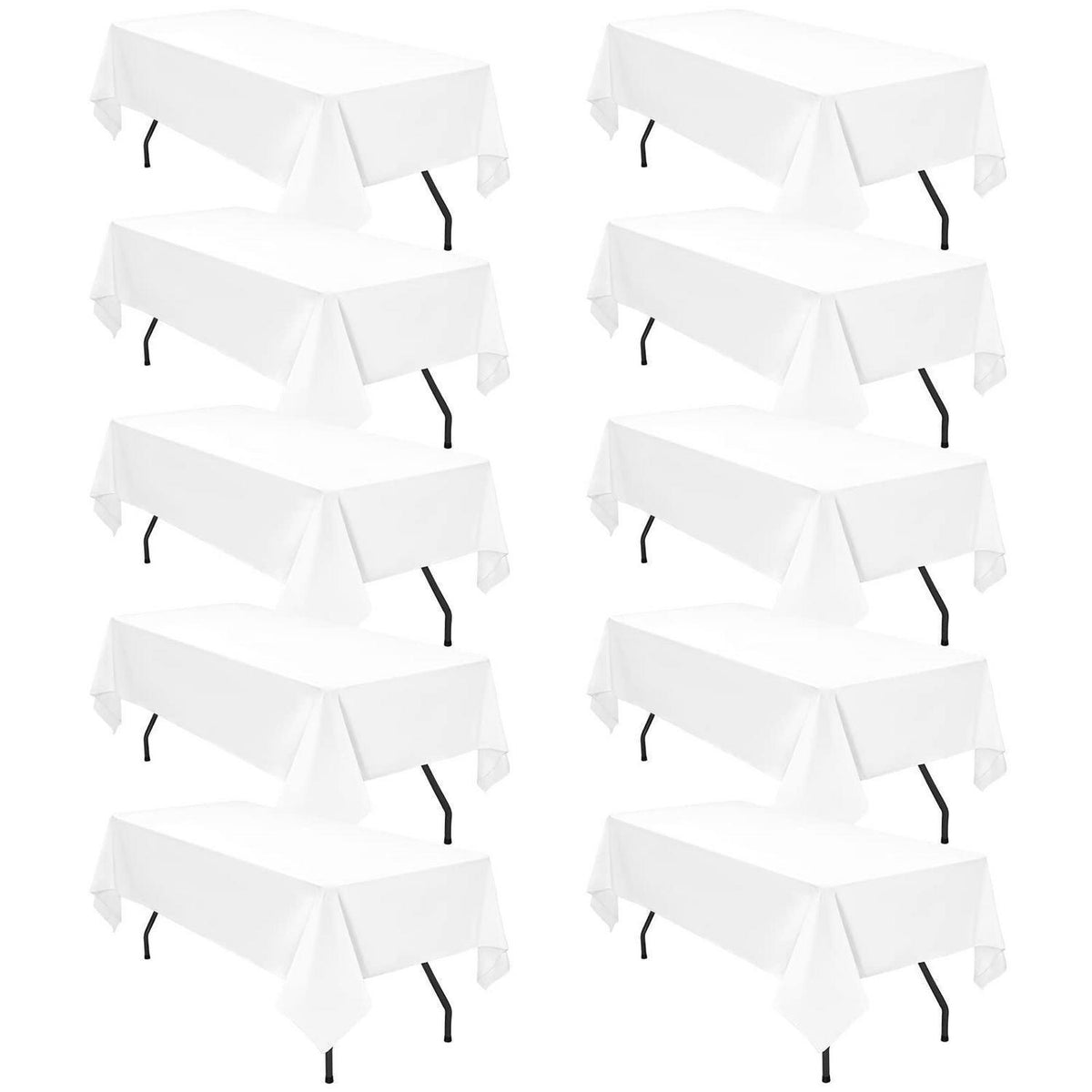 10er-Pack Weiße Tischdecken 153x260 cm für Rechteckige Tische