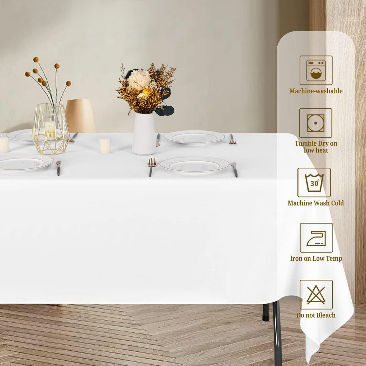 10er-Pack Weiße Tischdecken 153x260 cm für Rechteckige Tische